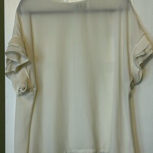 Worthington Cream Ruffle Sleeve Blouse